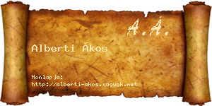 Alberti Ákos névjegykártya