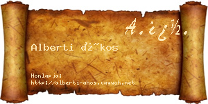 Alberti Ákos névjegykártya